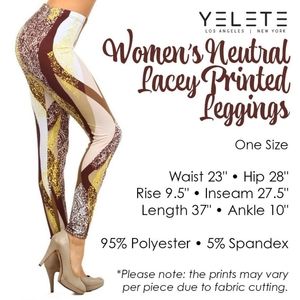 Neutral Lacey Print Leggings